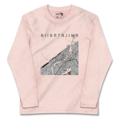 【新潟島（新潟県）】地図柄ロングスリーブTシャツ