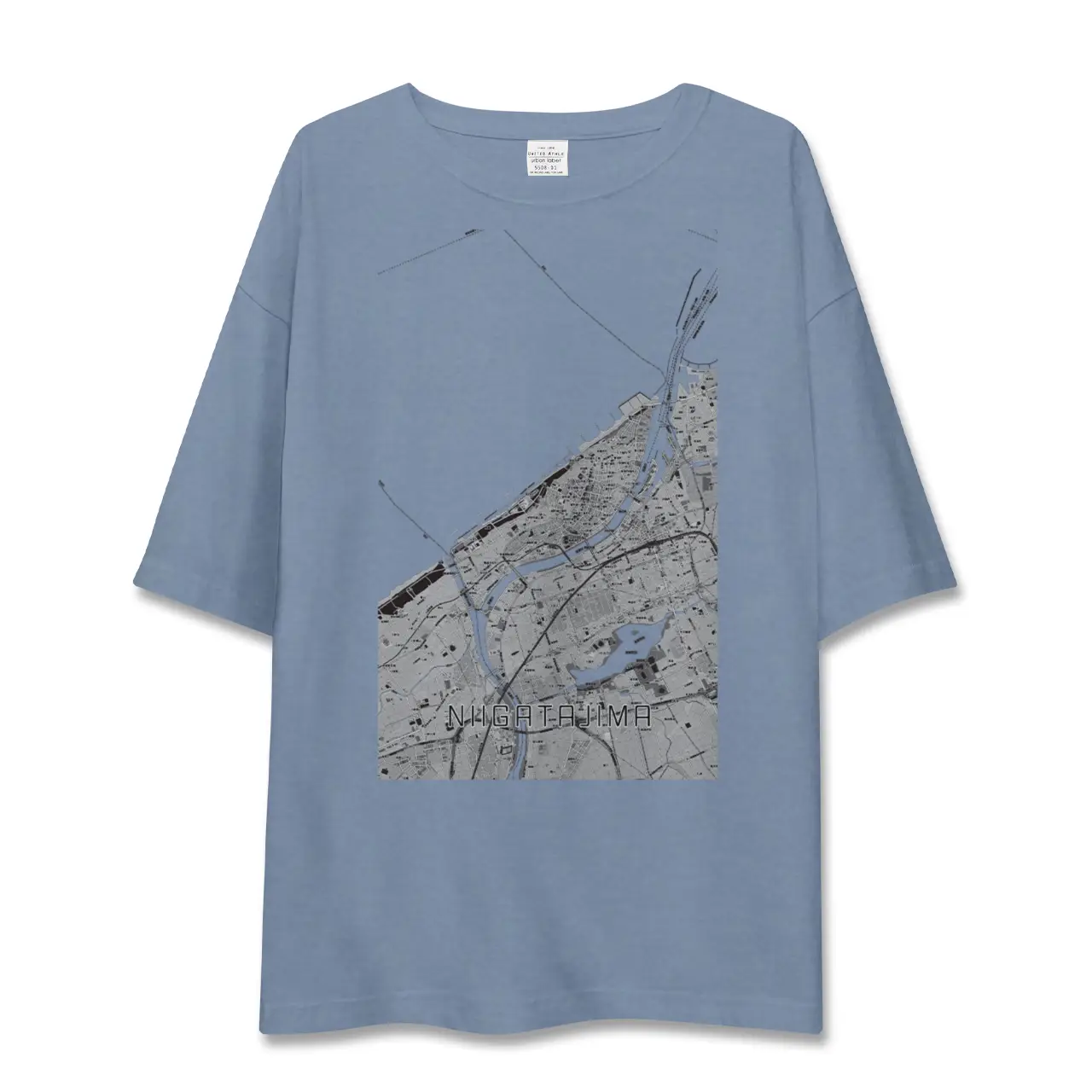 【新潟島（新潟県）】地図柄ビッグシルエットTシャツ