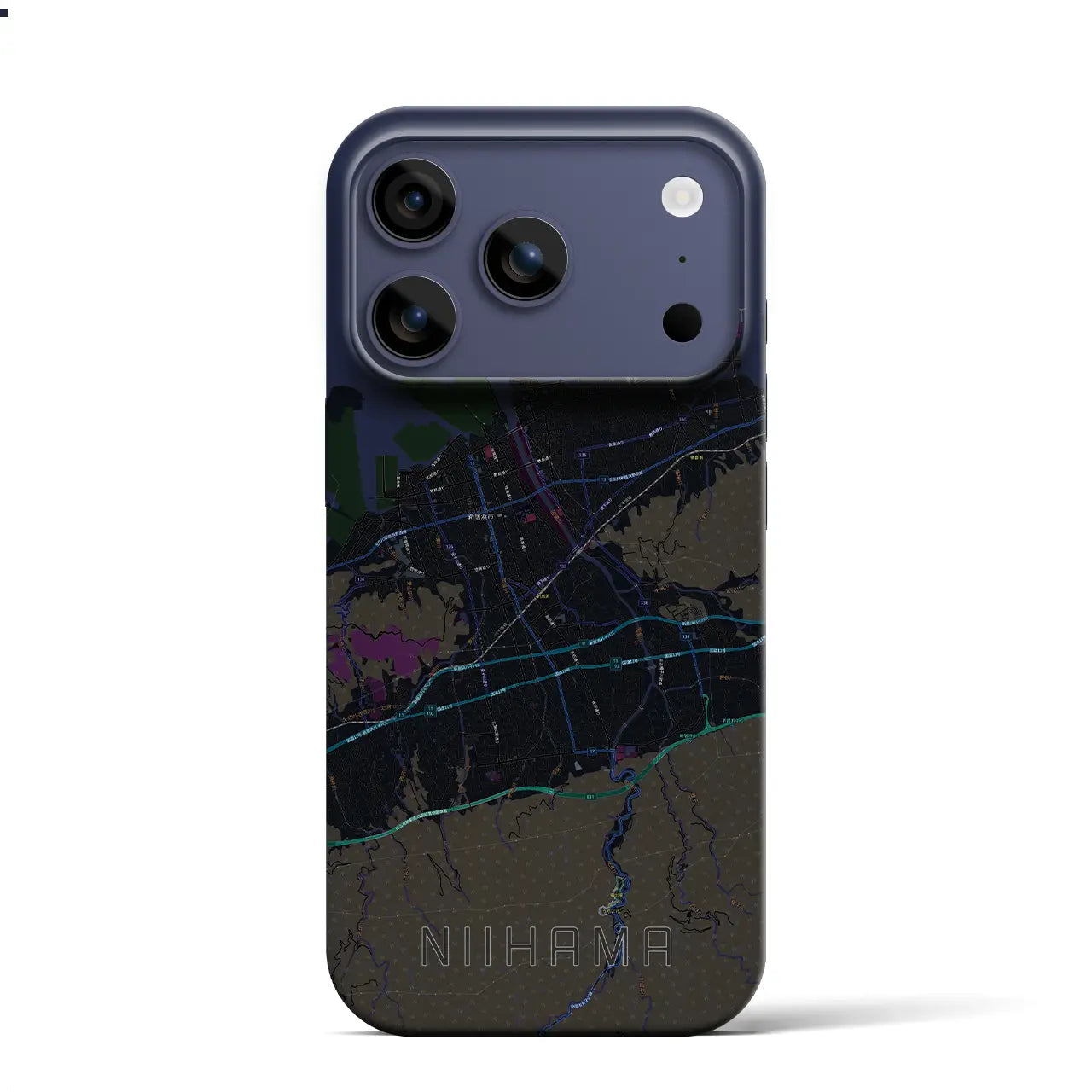 【新居浜（愛媛県）】地図柄iPhoneケース（バックカバータイプ）