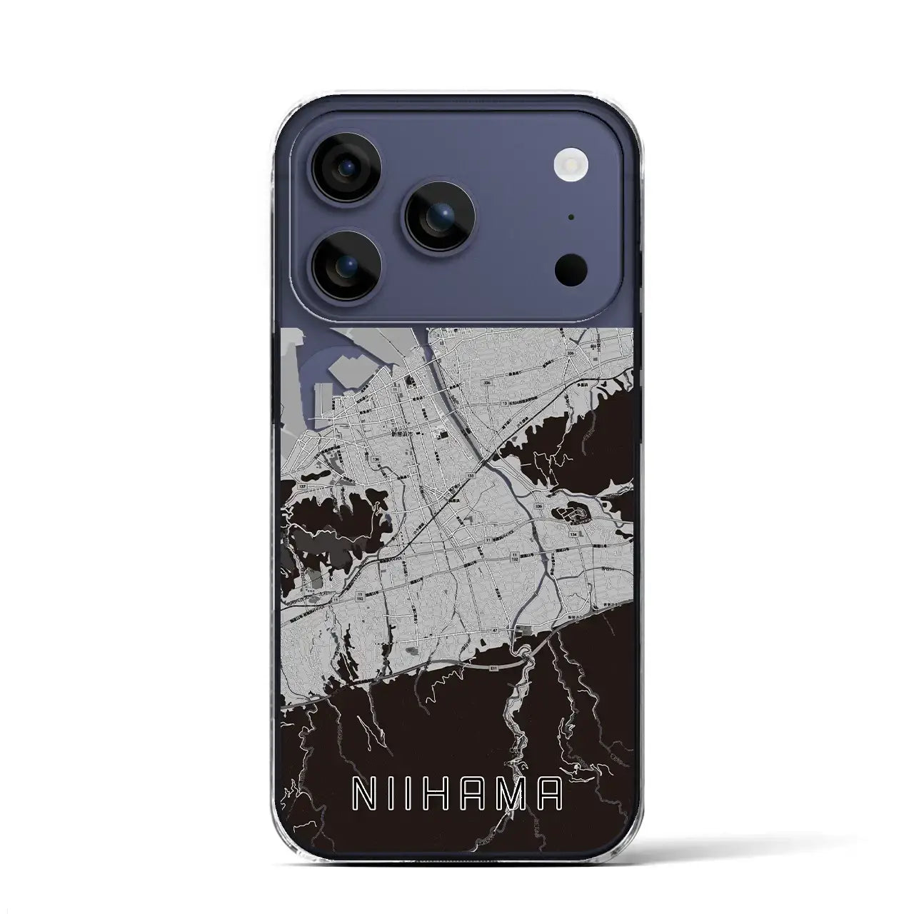 【新居浜（愛媛県）】地図柄iPhoneケース（クリアタイプ）