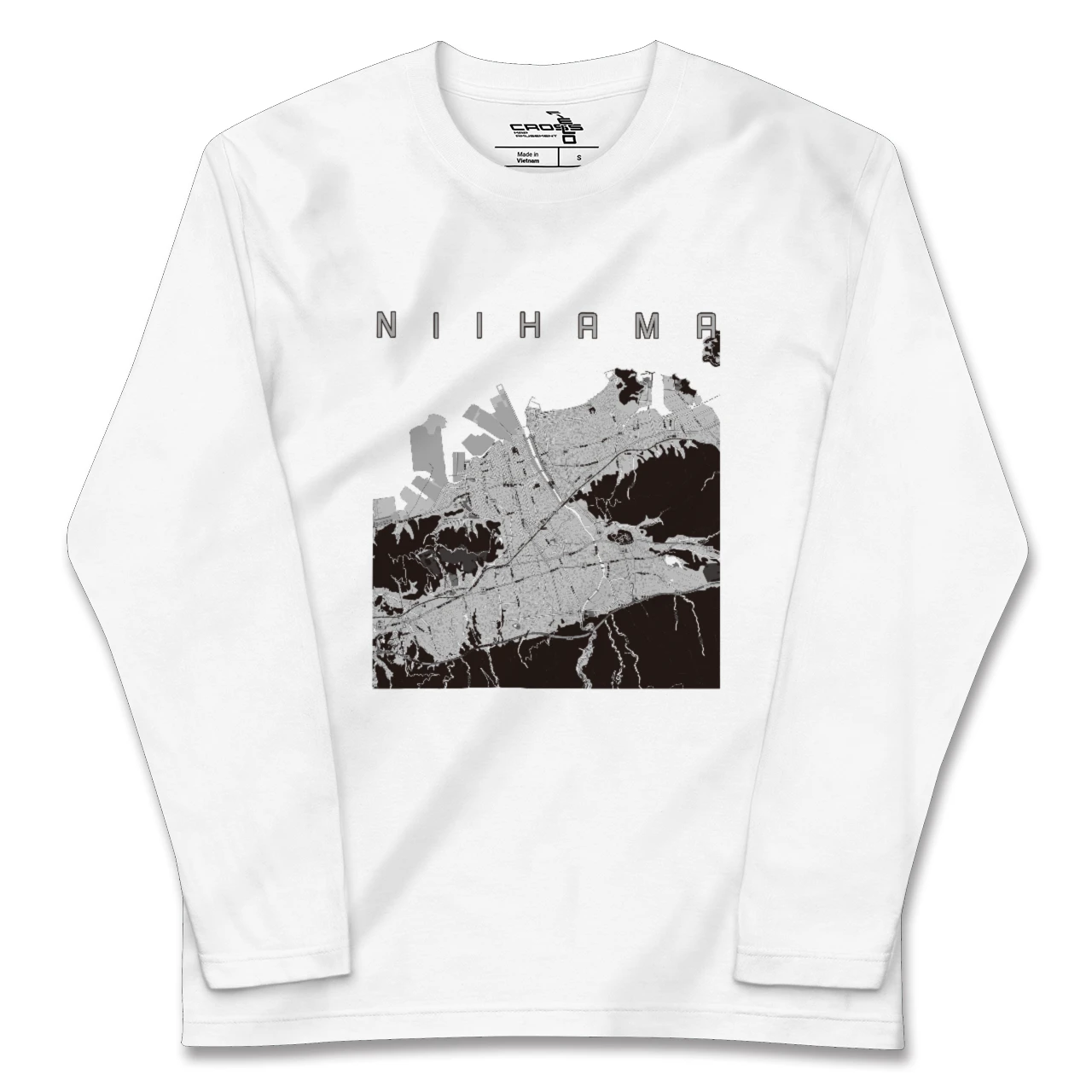 【新居浜（愛媛県）】地図柄ロングスリーブTシャツ