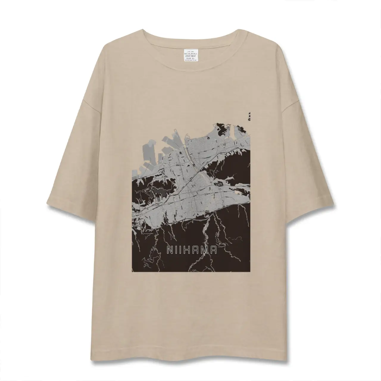 【新居浜（愛媛県）】地図柄ビッグシルエットTシャツ
