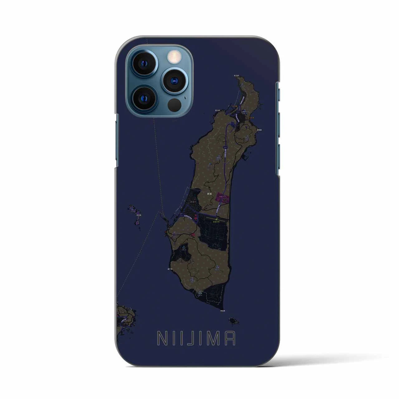 【新島（東京都）】地図柄iPhoneケース（バックカバータイプ）