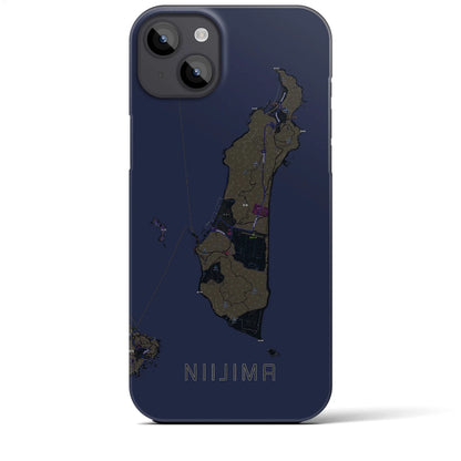 【新島（東京都）】地図柄iPhoneケース（バックカバータイプ）