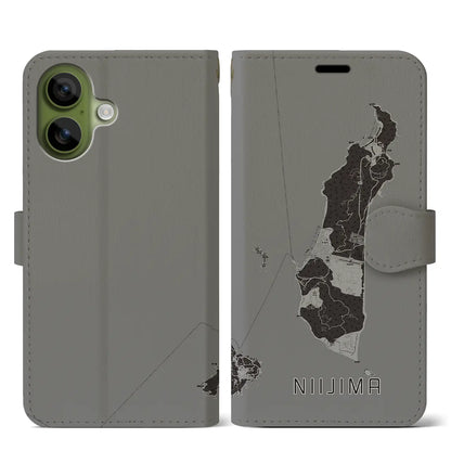 【新島（東京都）】地図柄iPhoneケース（手帳タイプ）