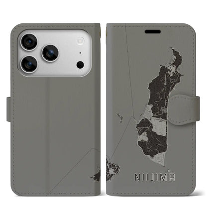 【新島（東京都）】地図柄iPhoneケース（手帳タイプ）