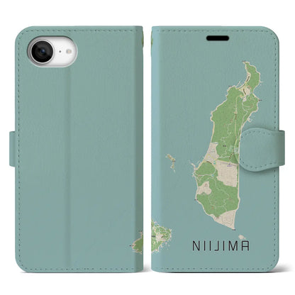 【新島（東京都）】地図柄iPhoneケース（手帳タイプ）