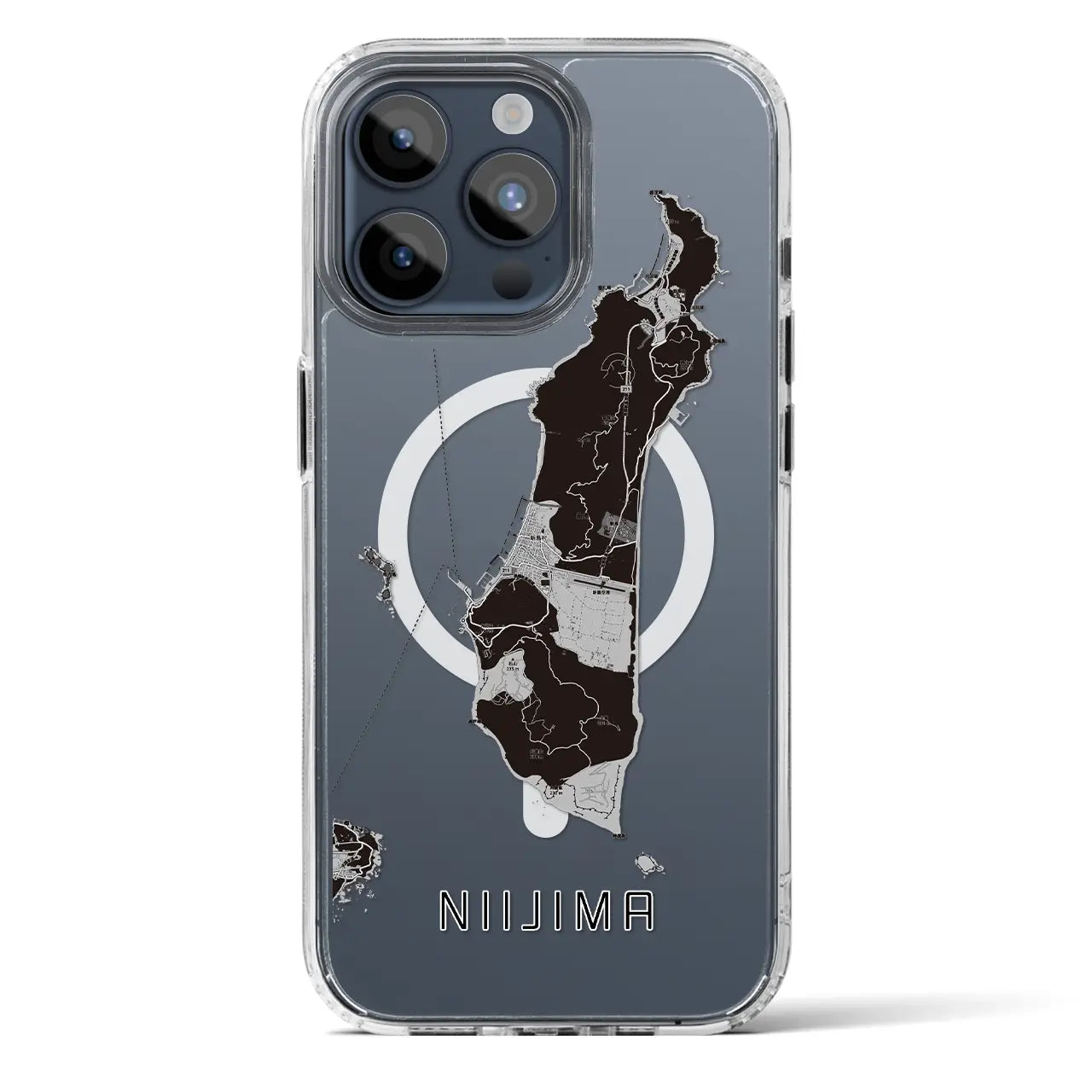 【新島（東京都）】地図柄iPhoneケース（MagSafeタイプ）