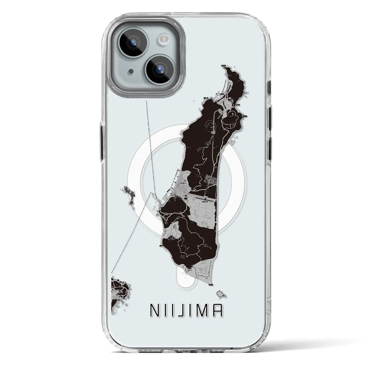 【新島（東京都）】地図柄iPhoneケース（MagSafeタイプ）
