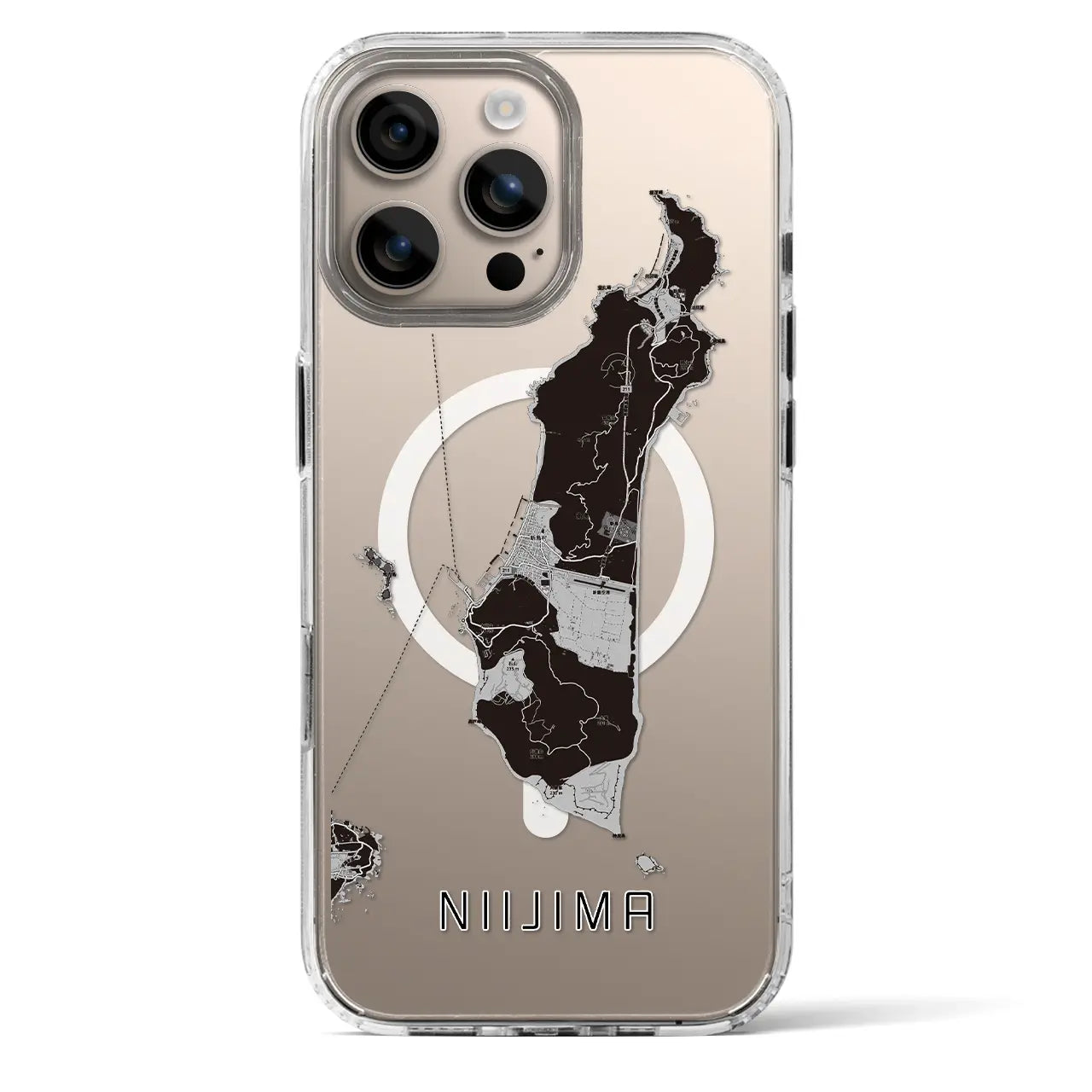 【新島（東京都）】地図柄iPhoneケース（MagSafeタイプ）