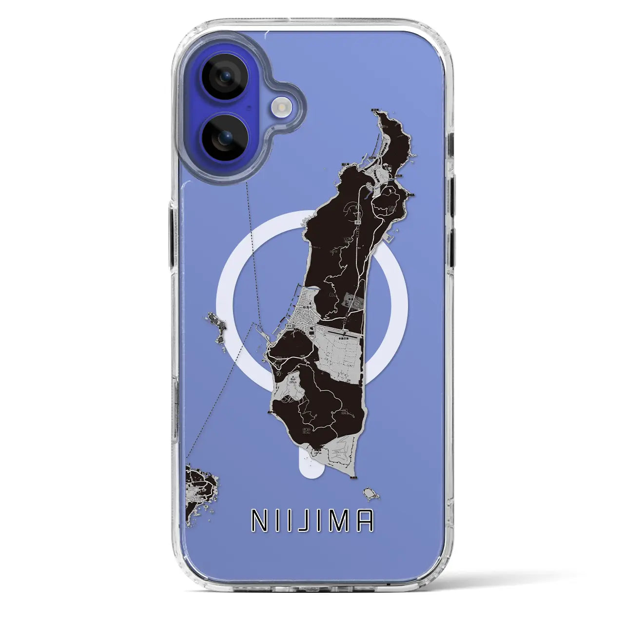 【新島（東京都）】地図柄iPhoneケース（MagSafeタイプ）