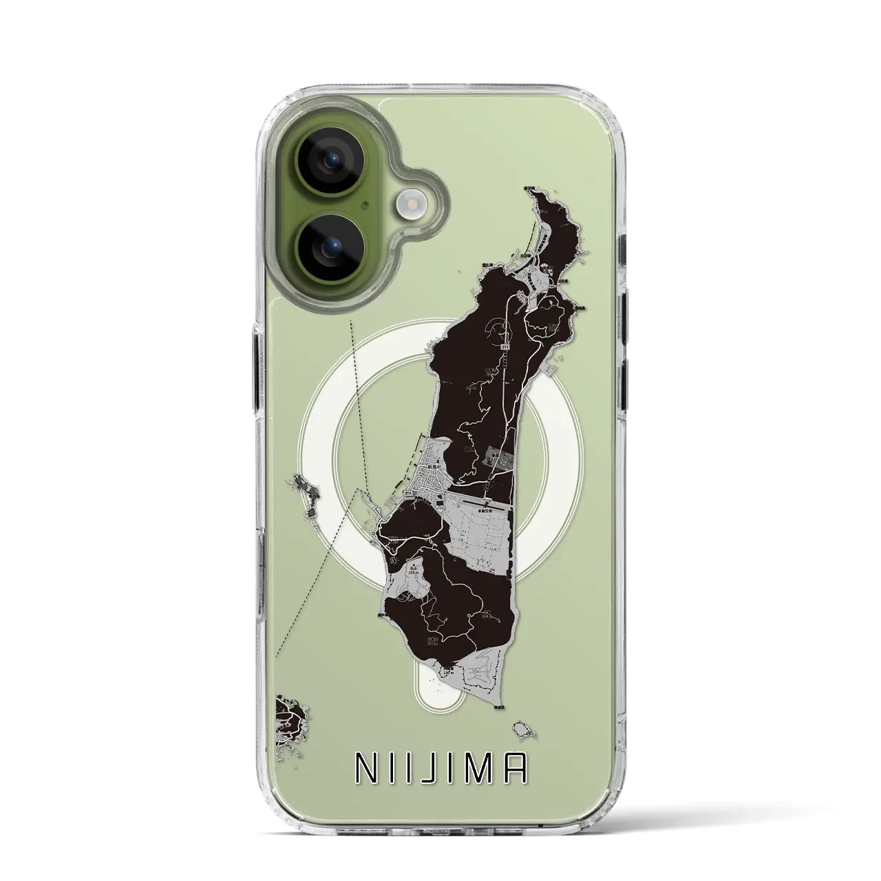 【新島（東京都）】地図柄iPhoneケース（MagSafeタイプ）