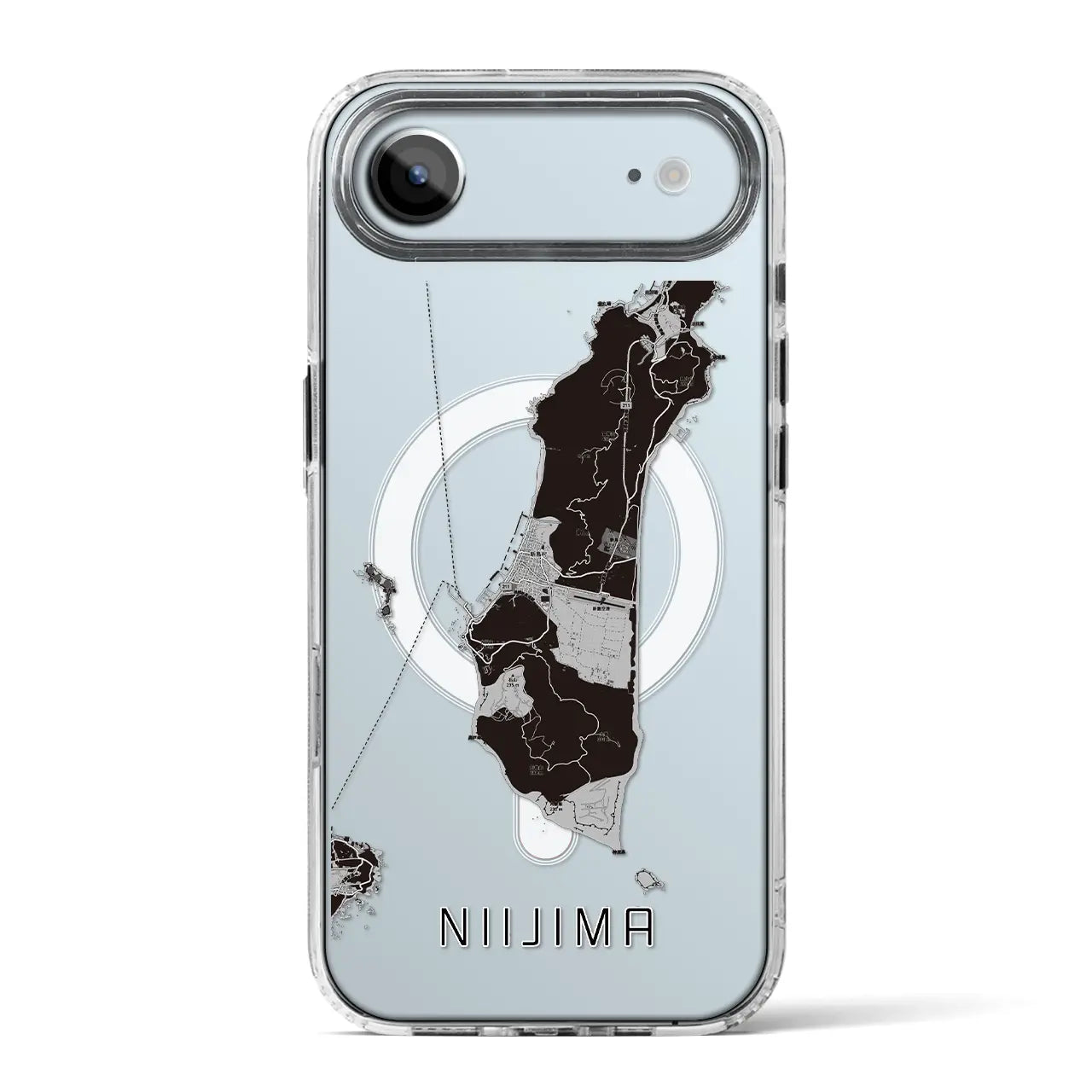 【新島（東京都）】地図柄iPhoneケース（MagSafeタイプ）