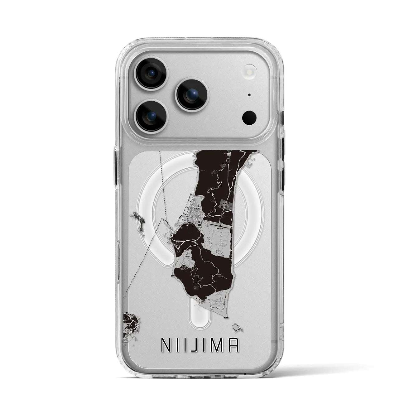 【新島（東京都）】地図柄iPhoneケース（MagSafeタイプ）