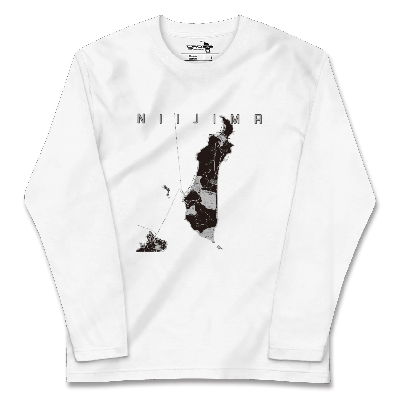 【新島（東京都）】地図柄ロングスリーブTシャツ