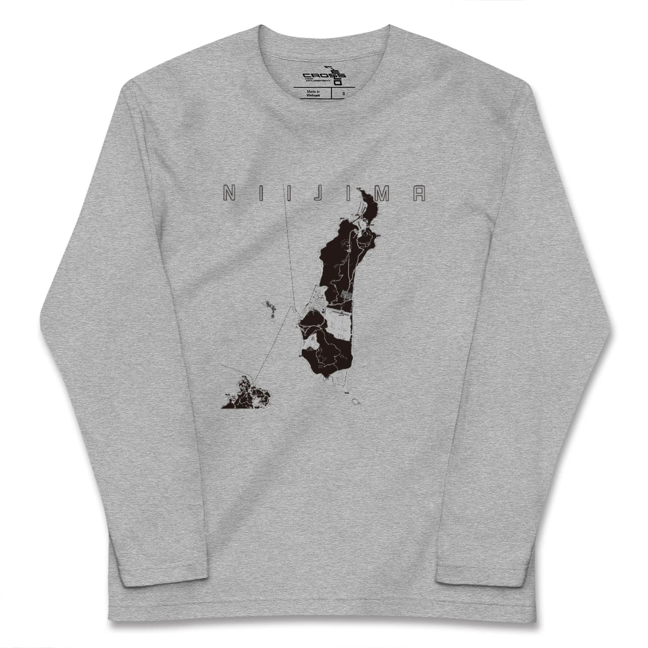 【新島（東京都）】地図柄ロングスリーブTシャツ