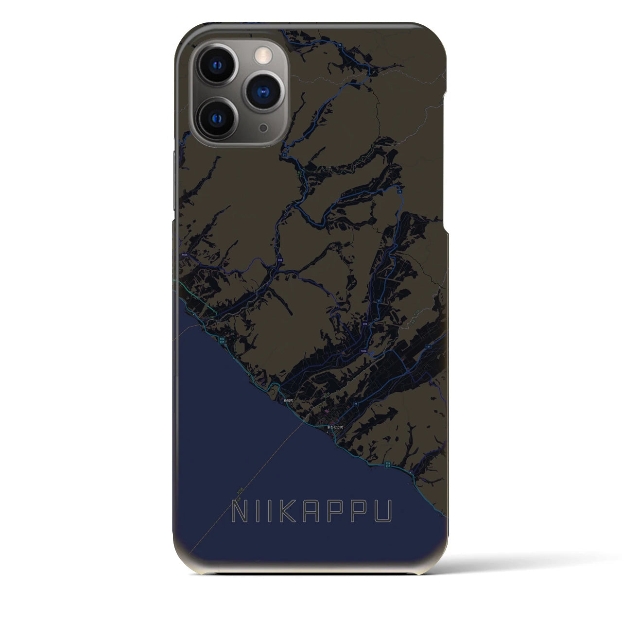【新冠（北海道）】地図柄iPhoneケース（バックカバータイプ）