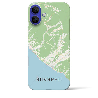 【新冠（北海道）】地図柄iPhoneケース（バックカバータイプ）ナチュラル・iPhone 16 Pro Max 用