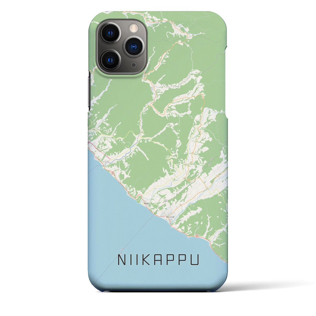 【新冠（北海道）】地図柄iPhoneケース（バックカバータイプ）