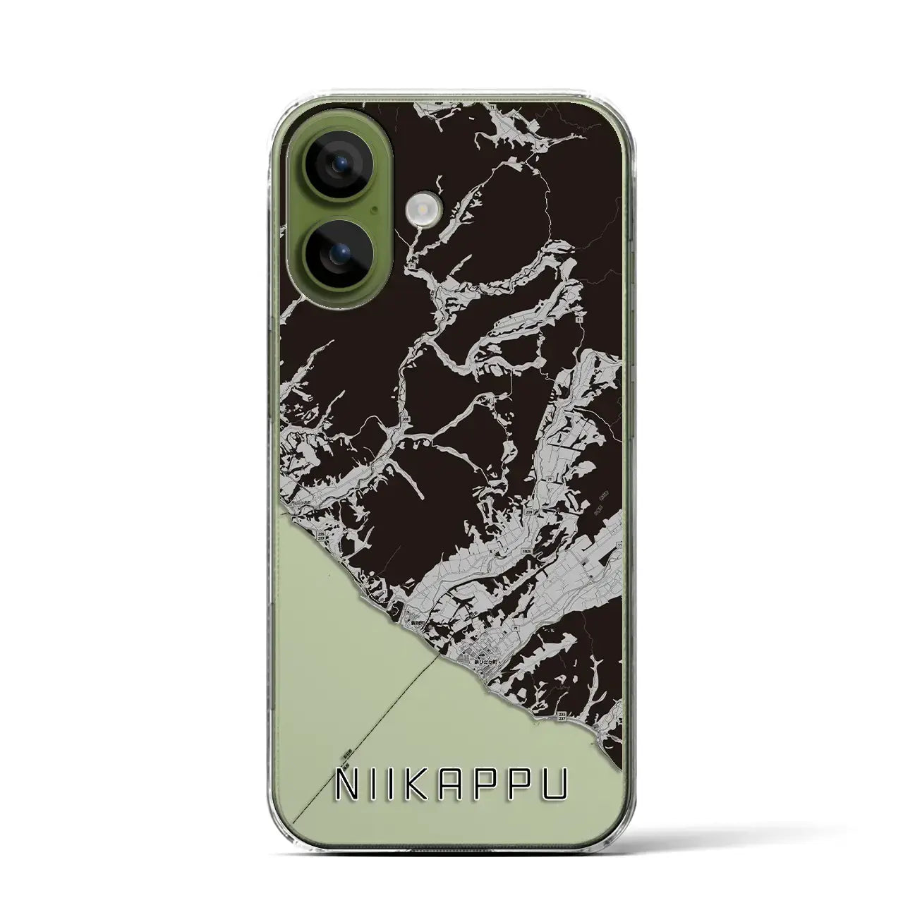 【新冠（北海道）】地図柄iPhoneケース（クリアタイプ）