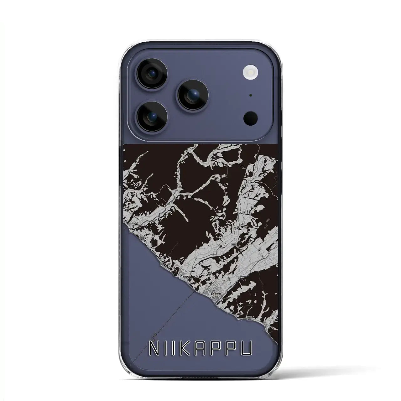 【新冠（北海道）】地図柄iPhoneケース（クリアタイプ）