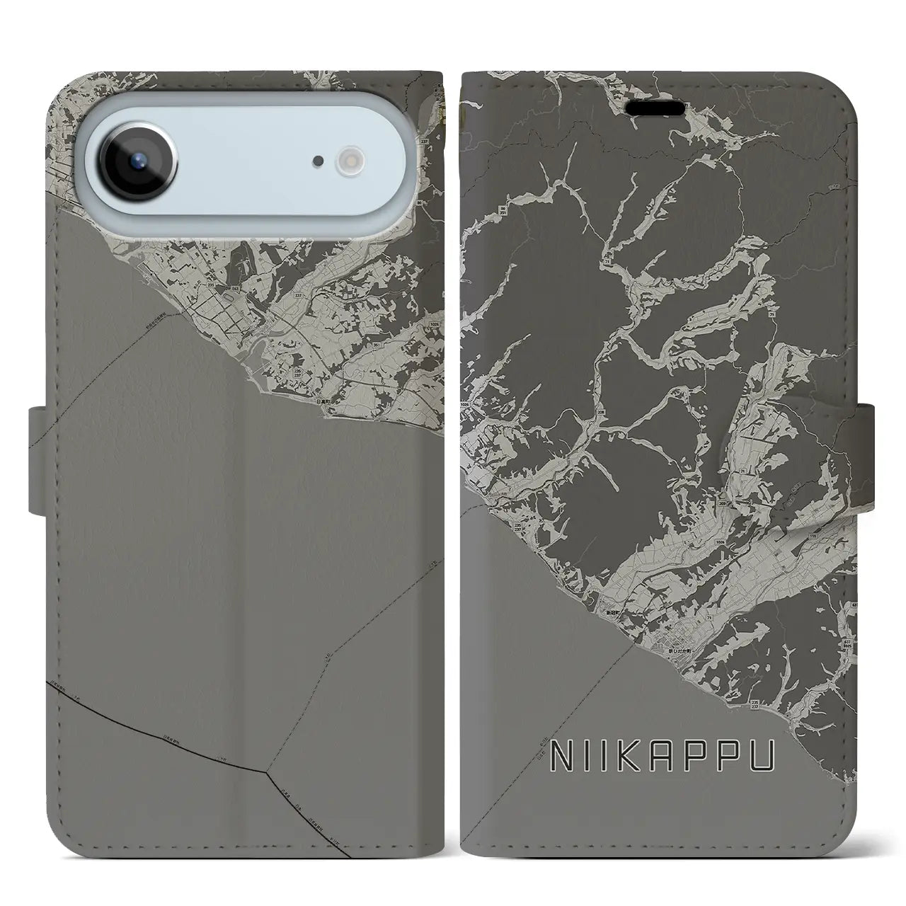 【新冠（北海道）】地図柄iPhoneケース（手帳タイプ）