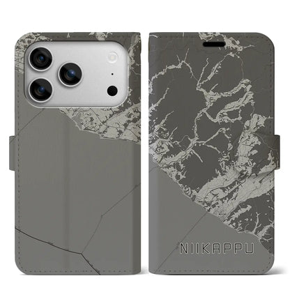 【新冠（北海道）】地図柄iPhoneケース（手帳タイプ）