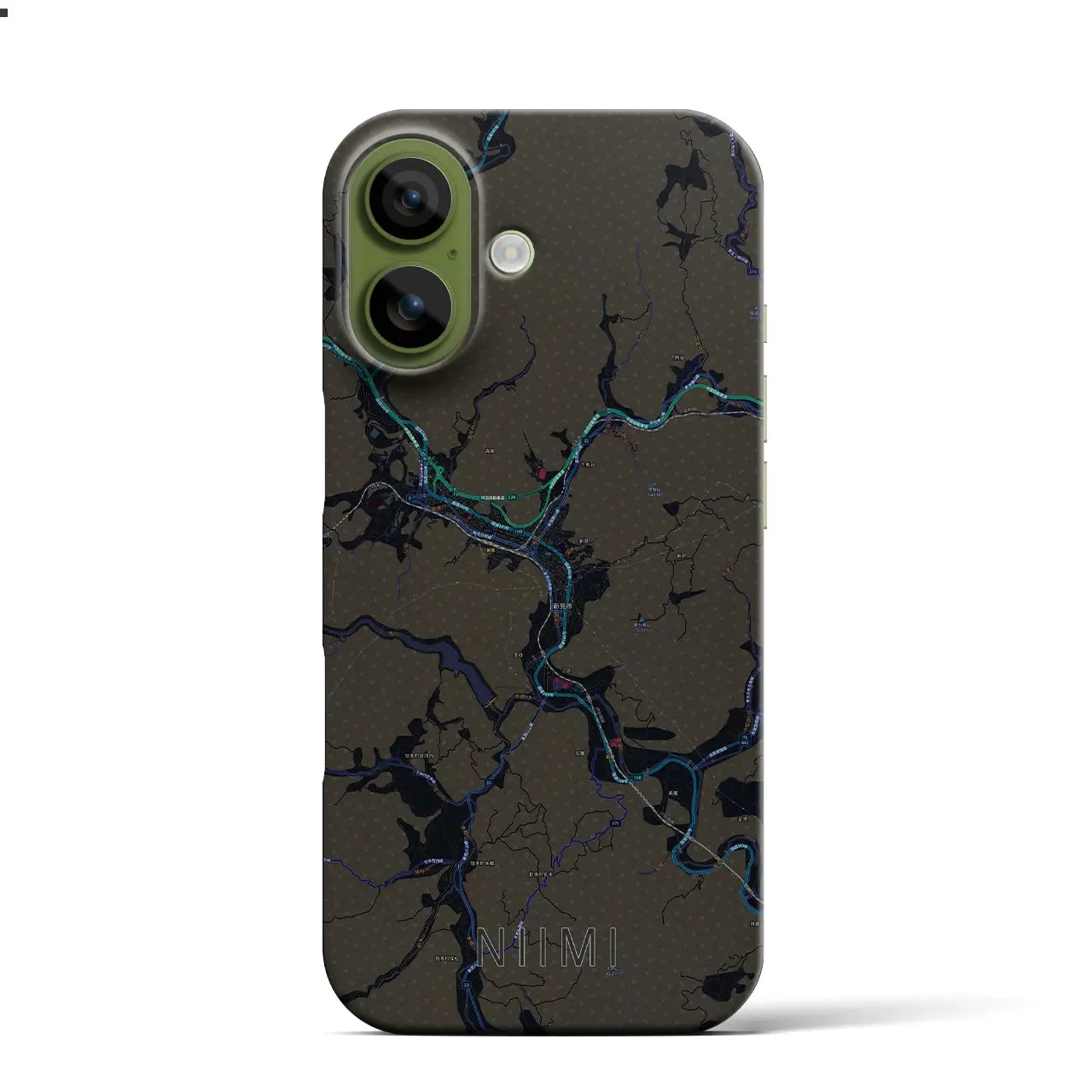 【新見（岡山県）】地図柄iPhoneケース（バックカバータイプ）