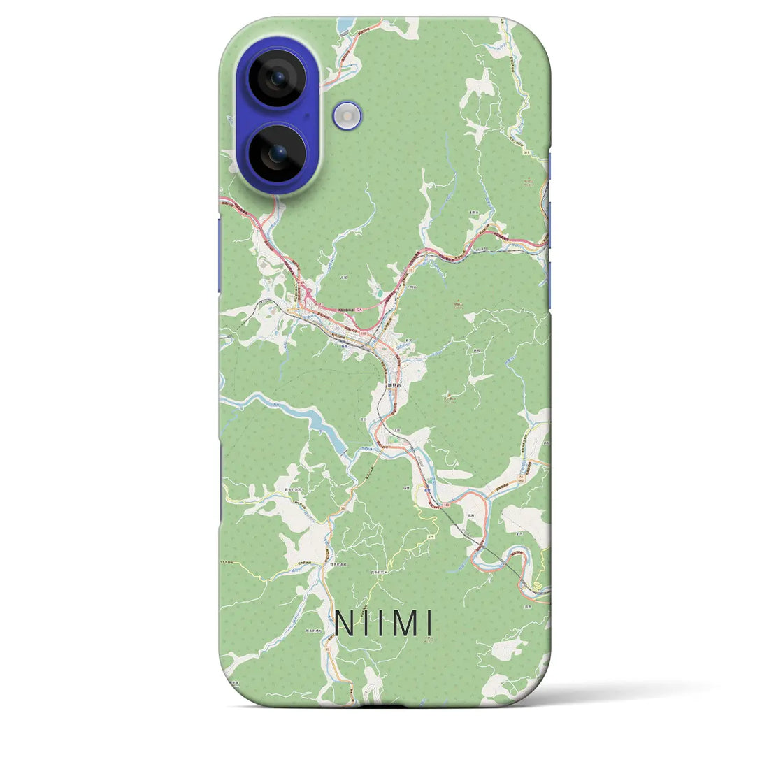 【新見(岡山県)】地図柄iPhoneケース(バックカバータイプ)ナチュラル・iPhone 16 Pro Max 用