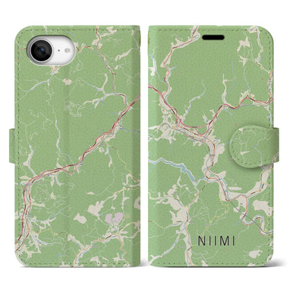 【新見（岡山県）】地図柄iPhoneケース（手帳タイプ）