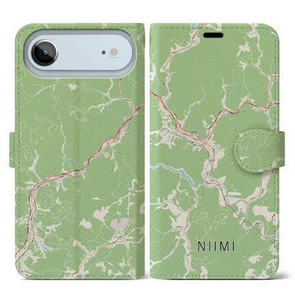 【新見（岡山県）】地図柄iPhoneケース（手帳タイプ）