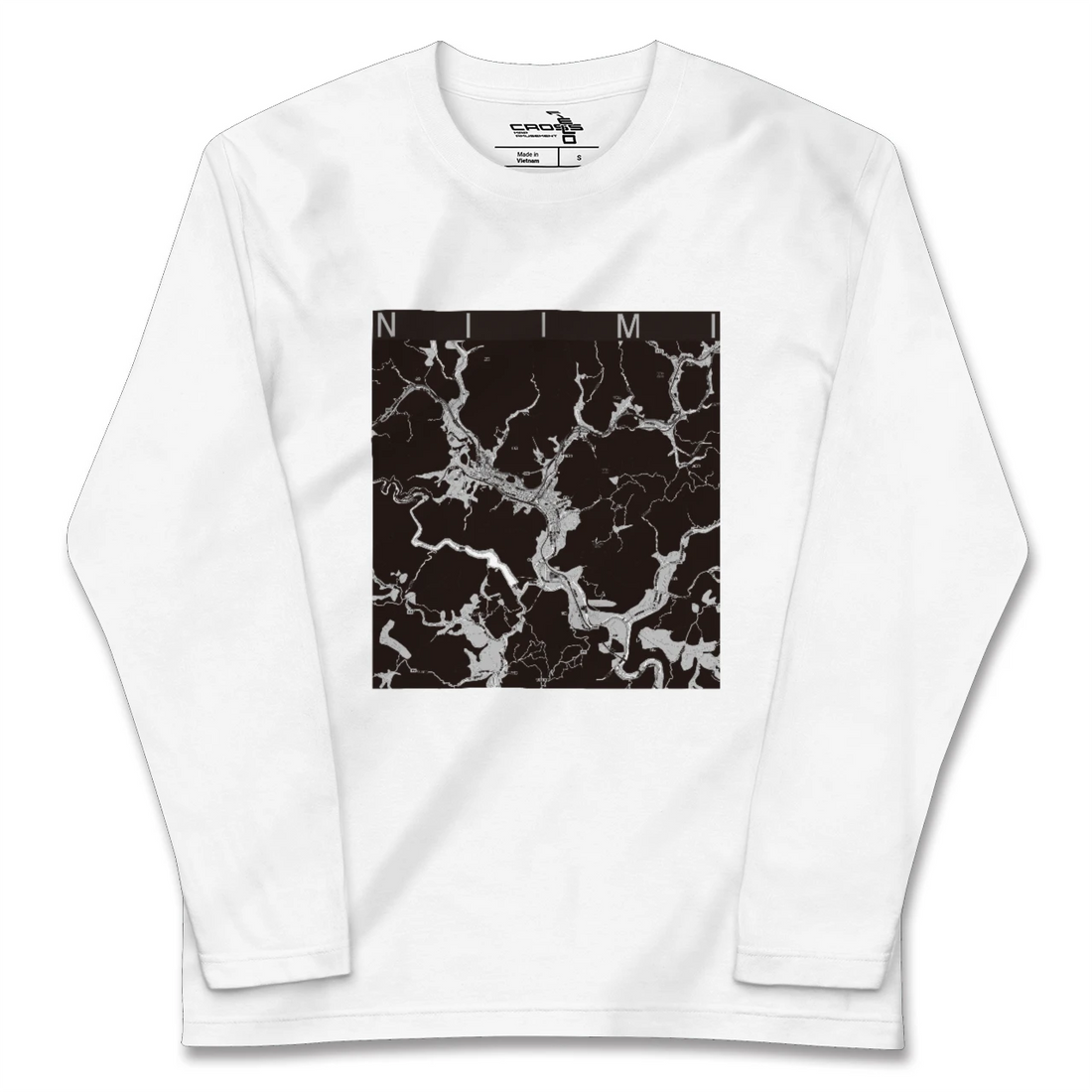 【新見(岡山県)】地図柄ロングスリーブTシャツ