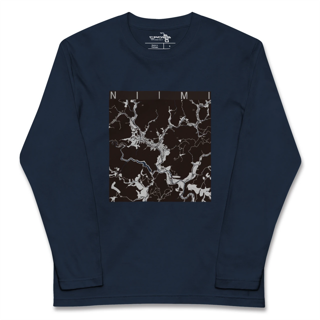 【新見（岡山県）】地図柄ロングスリーブTシャツ