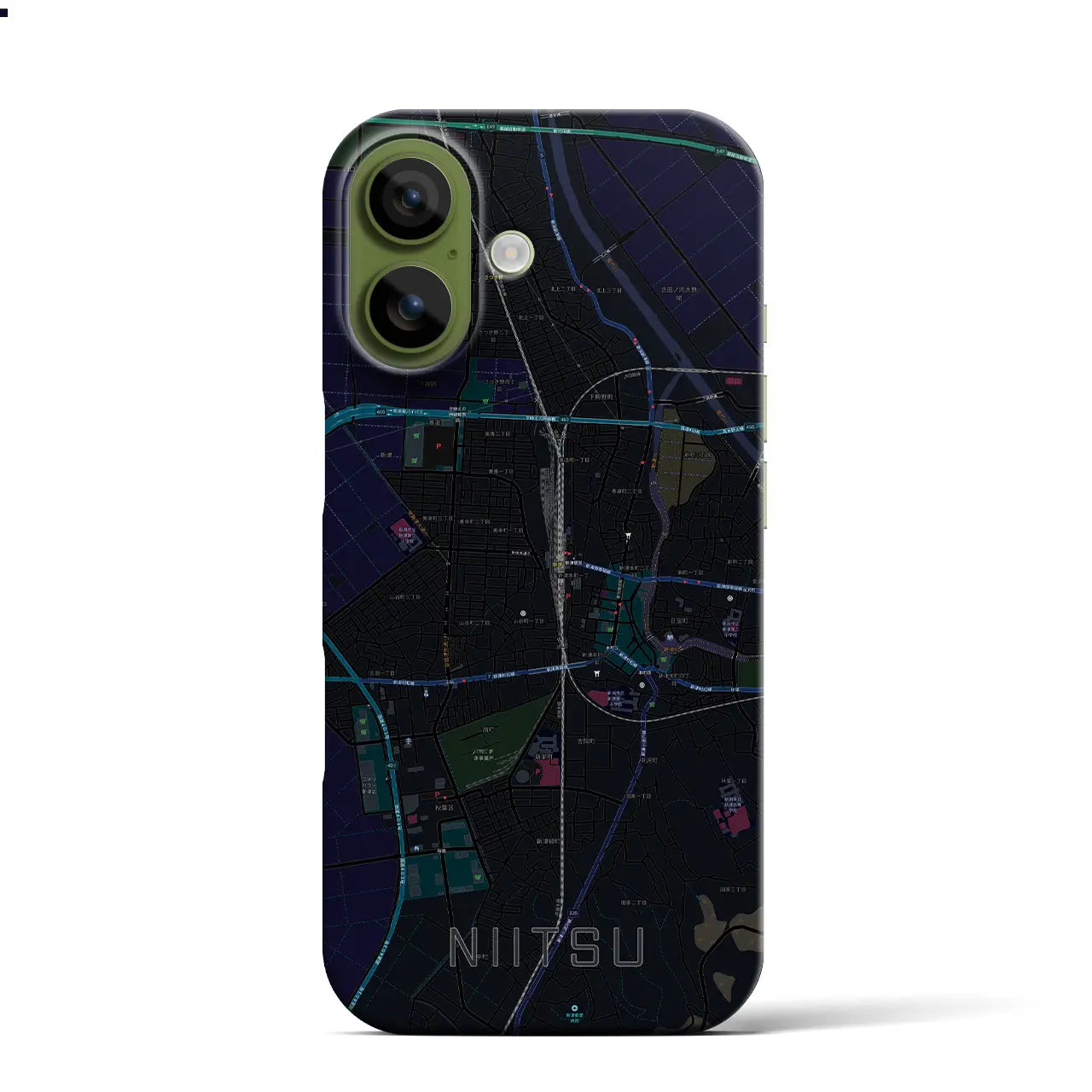 【新津（新潟県）】地図柄iPhoneケース（バックカバータイプ）