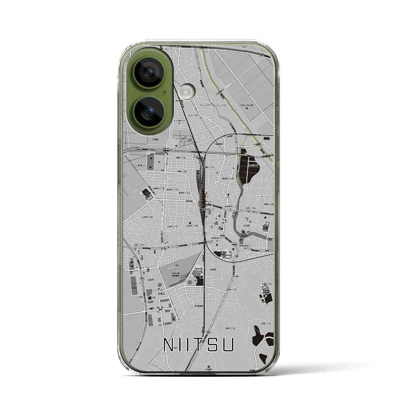 【新津（新潟県）】地図柄iPhoneケース（クリアタイプ）