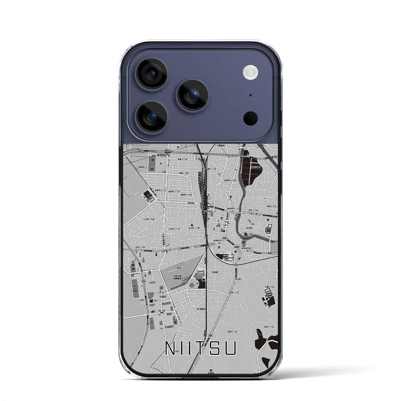 【新津（新潟県）】地図柄iPhoneケース（クリアタイプ）