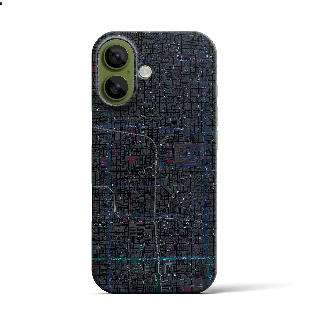 【二条（京都府）】地図柄iPhoneケース（バックカバータイプ）