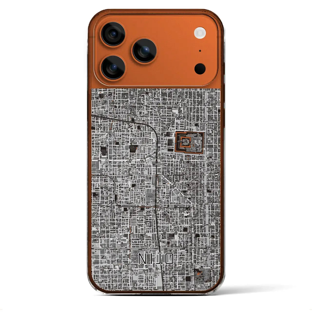 【二条（京都府）】地図柄iPhoneケース（クリアタイプ）