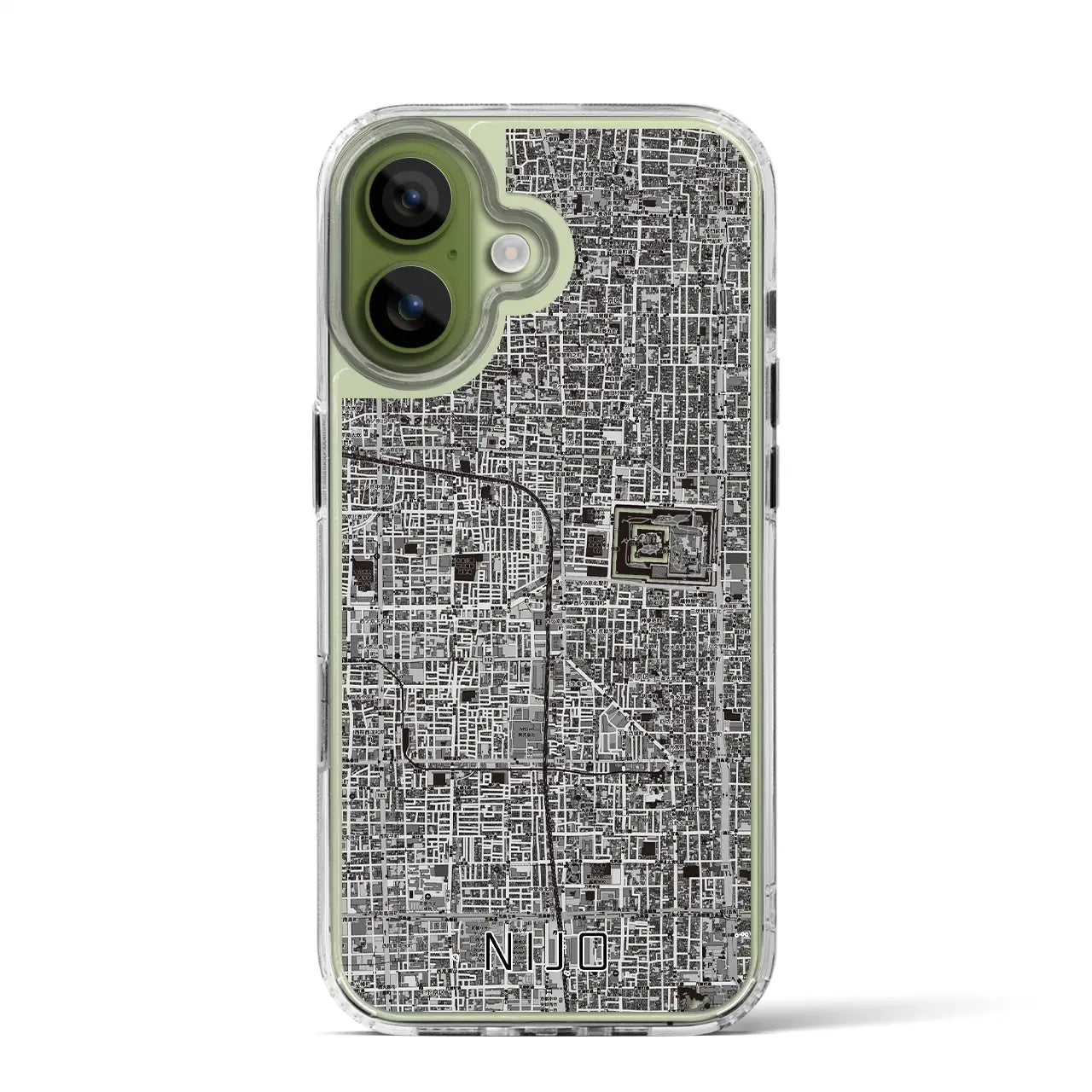 【二条（京都府）】地図柄iPhoneケース（MagSafeタイプ）