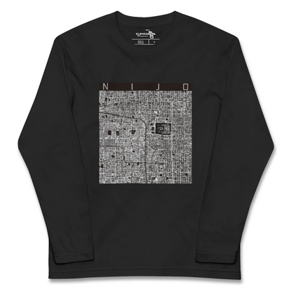 【二条（京都府）】地図柄ロングスリーブTシャツ
