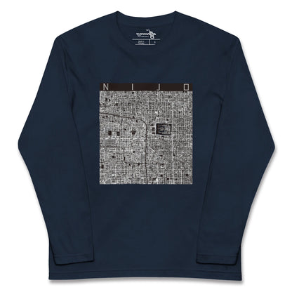 【二条（京都府）】地図柄ロングスリーブTシャツ
