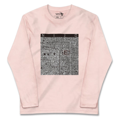 【二条（京都府）】地図柄ロングスリーブTシャツ