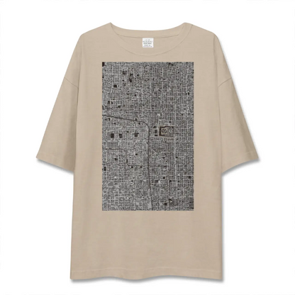 【二条（京都府）】地図柄ビッグシルエットTシャツ