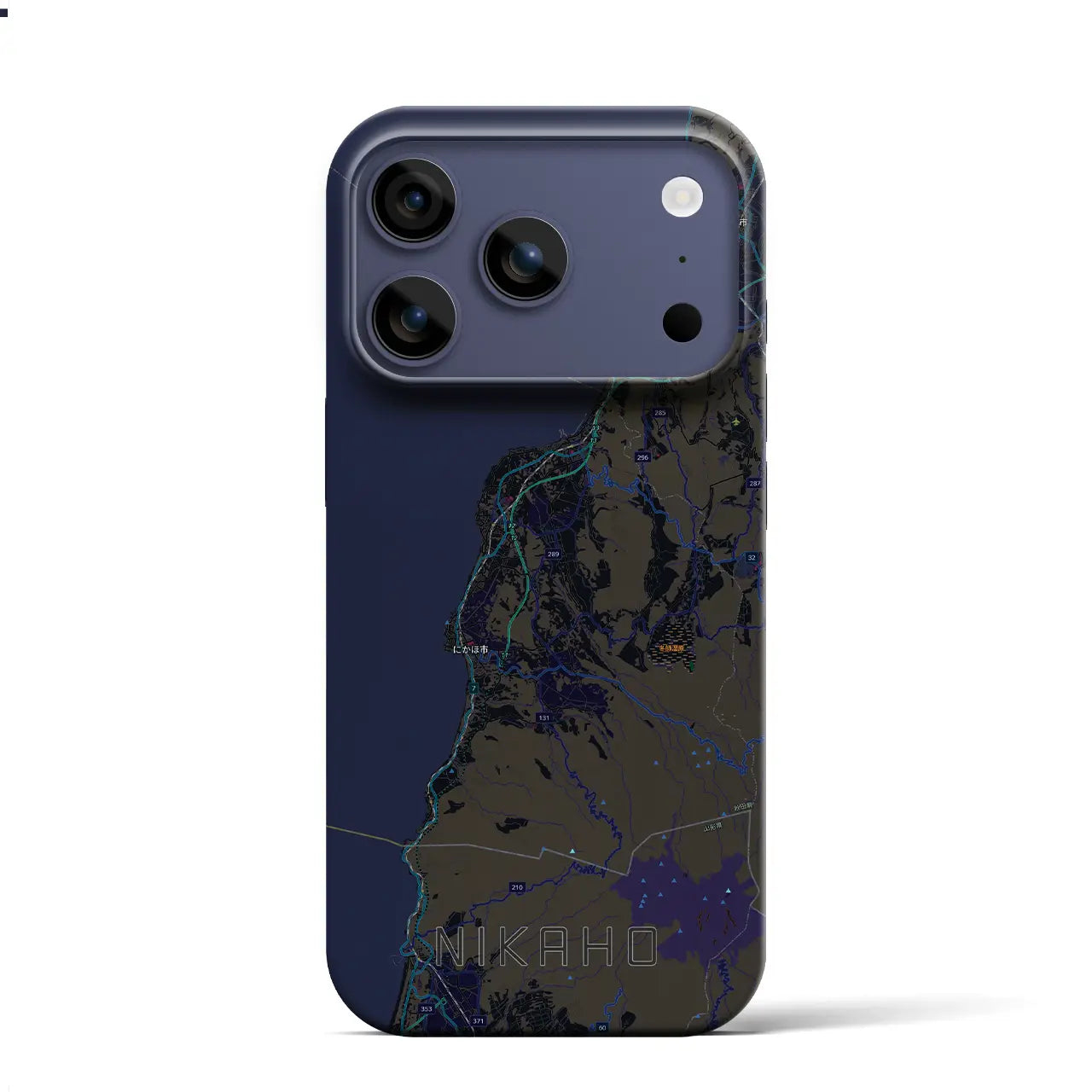 【にかほ（秋田県）】地図柄iPhoneケース（バックカバータイプ）