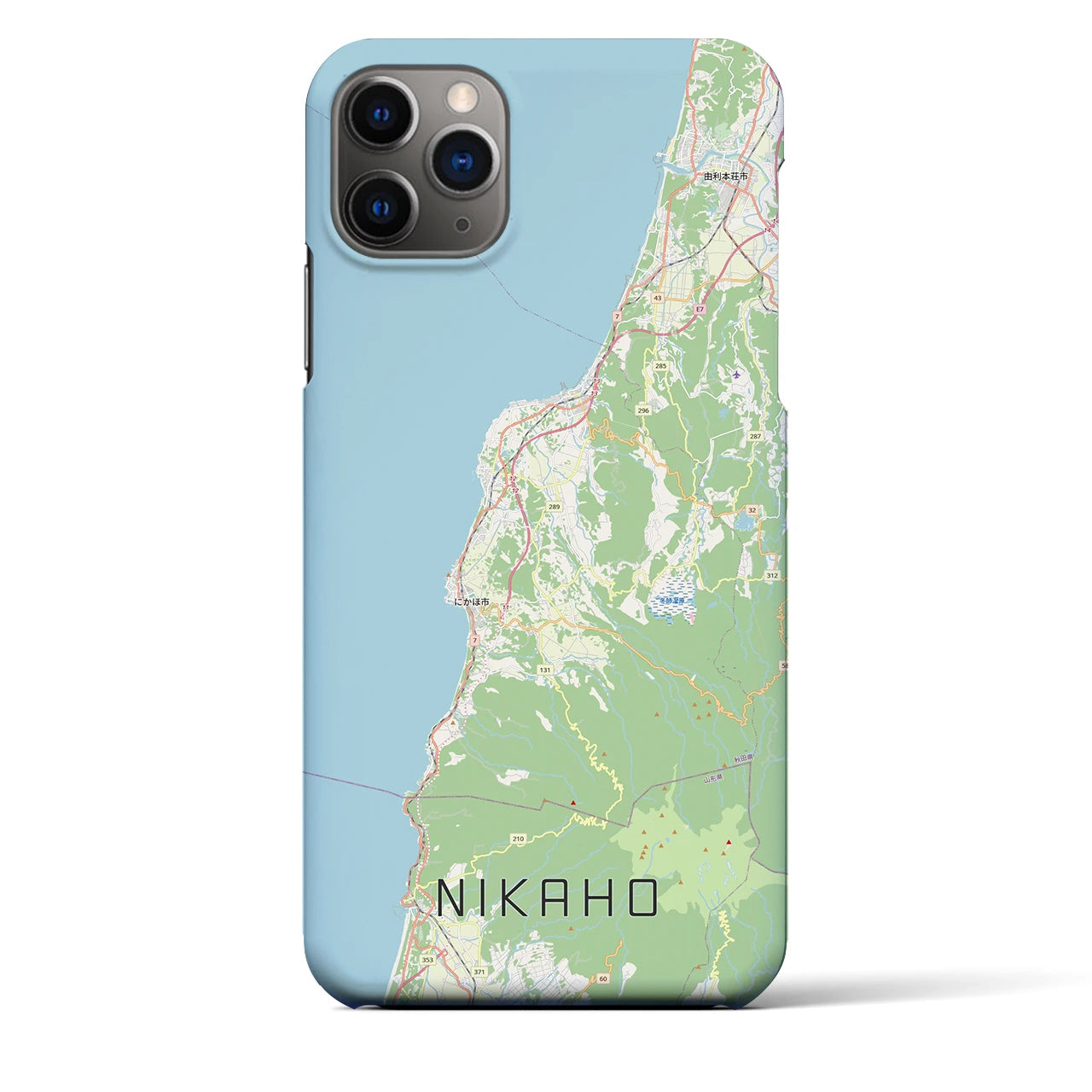 【にかほ（秋田県）】地図柄iPhoneケース（バックカバータイプ）