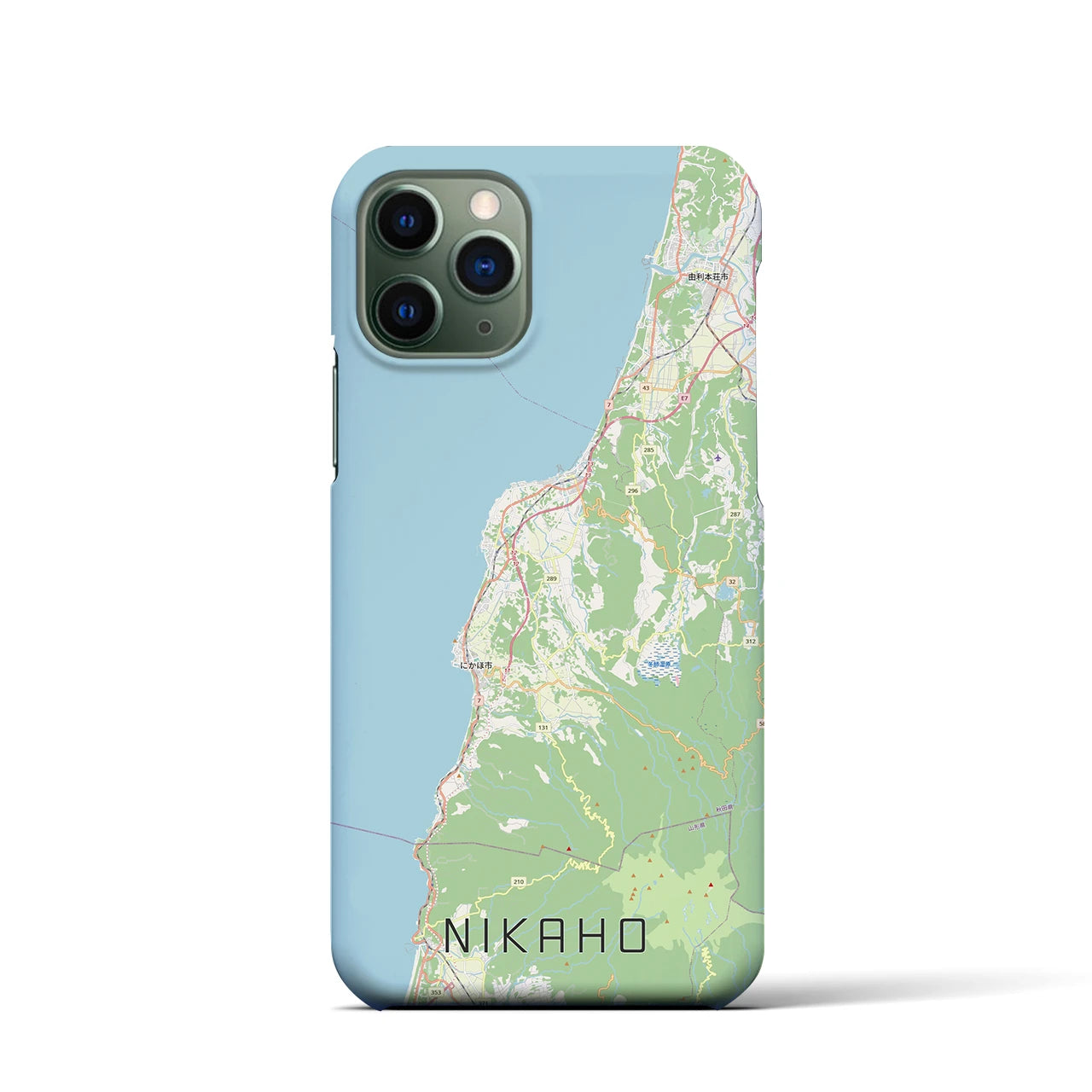 【にかほ（秋田県）】地図柄iPhoneケース（バックカバータイプ）