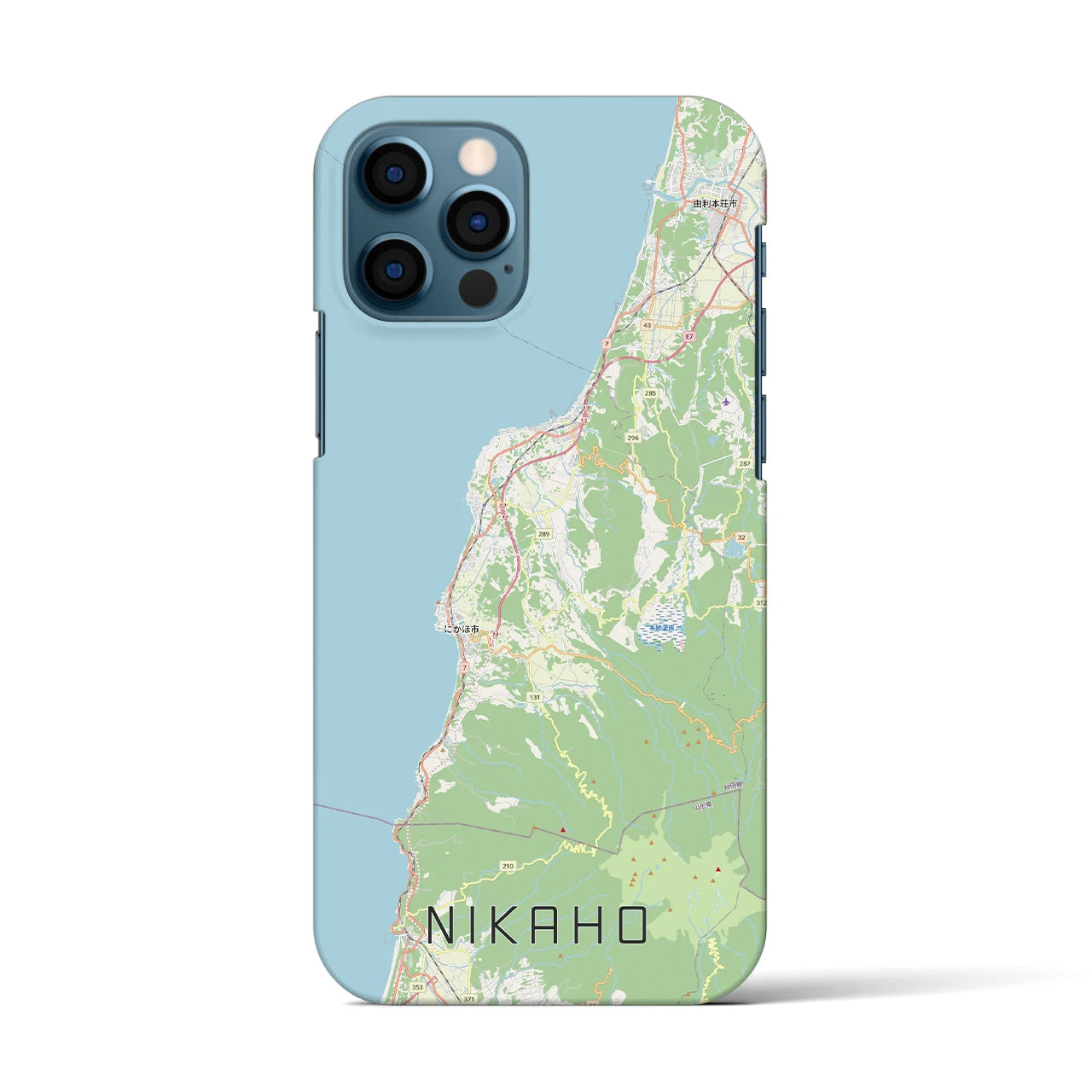 【にかほ（秋田県）】地図柄iPhoneケース（バックカバータイプ）