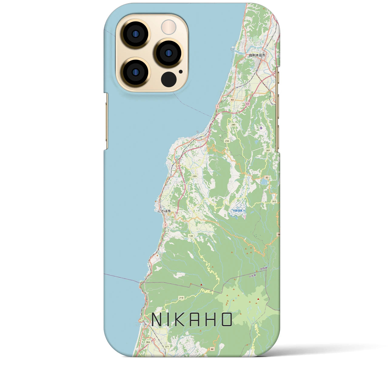 【にかほ（秋田県）】地図柄iPhoneケース（バックカバータイプ）