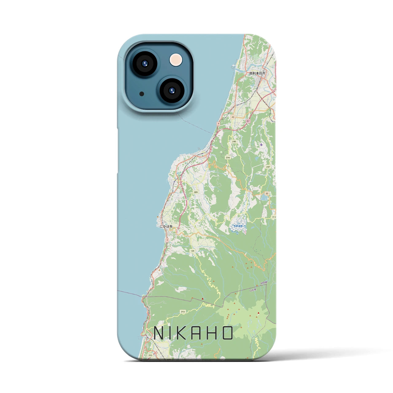 【にかほ（秋田県）】地図柄iPhoneケース（バックカバータイプ）