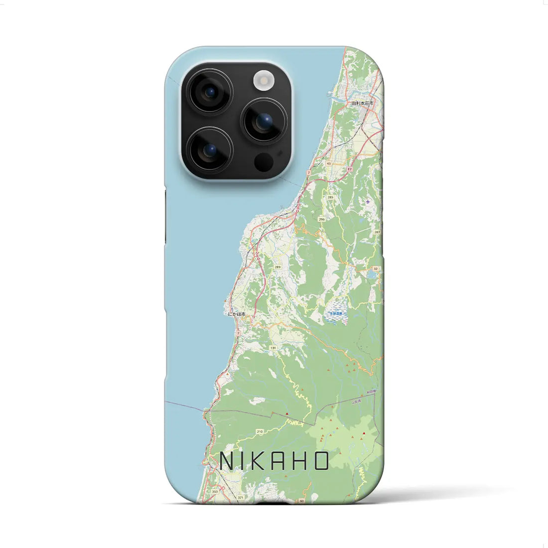 【にかほ（秋田県）】地図柄iPhoneケース（バックカバータイプ）ナチュラル・iPhone 16 Pro Max 用